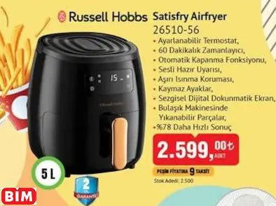 RUSSELL HOBBS SATİSFRY AİR FRYER 26510-56 RUSSELL HOBBS SATİSFRY AİR FRYER 26510-56